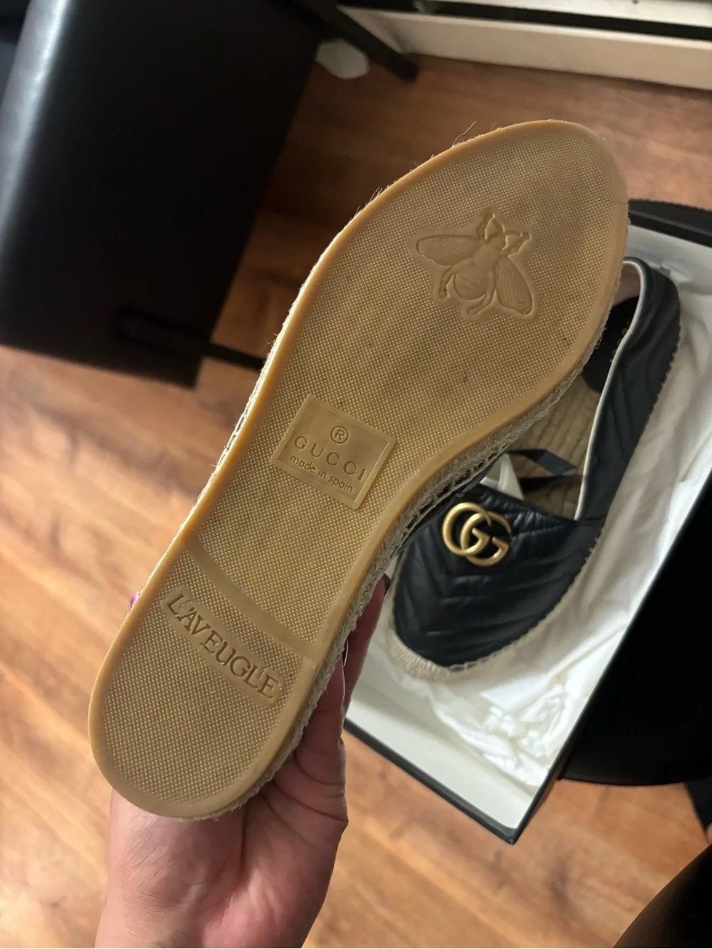 Gucci Black Quilted Dress woman Moccasin with Gold Horsebit